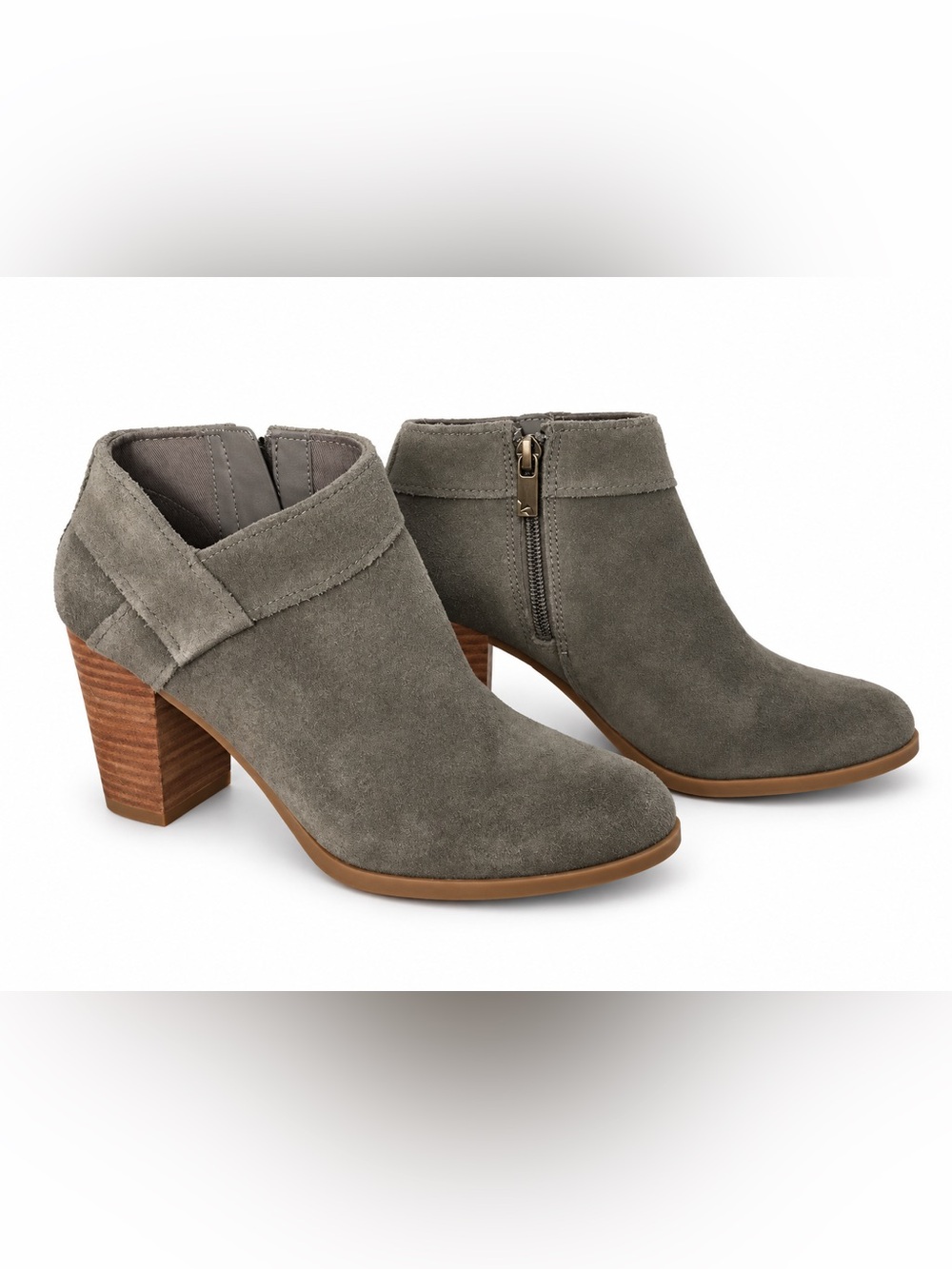 Koolaburra by UGG Amalea Gray Suede Heeled Ankle Boots Size 6